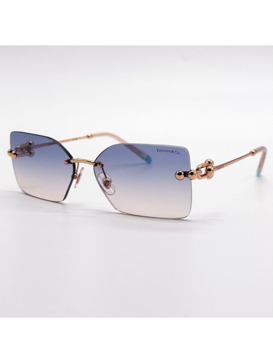 New Tiffany & Co TF3088 6105/16 Gold Blue Women Sunglasses main image 8